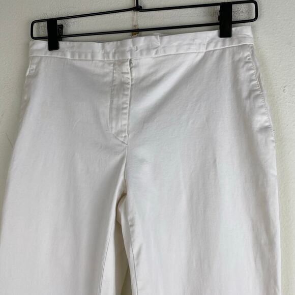 Jil Sander Cropped Pants Size 2 or 34 White Cotton Stretch Quiet Luxury Staple - Picture 4 of 10